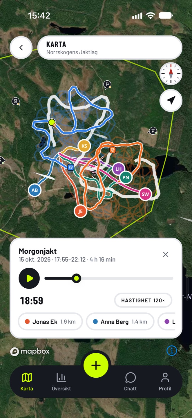 Uppspelning av en tidigare jakt